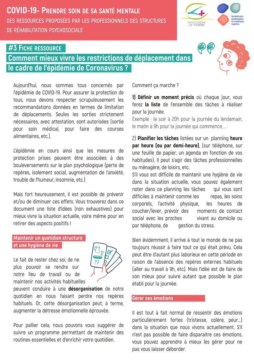 CentreRessource's tweet photo. Une fiche inspirée des #TCC pour mieux vivres les restrictions de déplacement https://t.co/VeyMXKDrx5 https://t.co/mCY1RiyQ4O