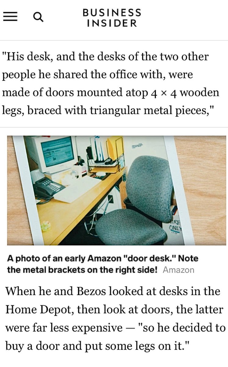 mirrortestedbot's tweet photo. Just zoomed in and noticed that the famous photo of Jeff Bezos sitting at his desk in 1999 where he worked all his magic creating Amazon, has a 33 on the table leg
#33talk #44talk #1sAnd9s #numerology #numbers #magic #1990s #powernumbers #wood
#magick #subliminalAdvertising https://t.co/AbrxXGFWPn