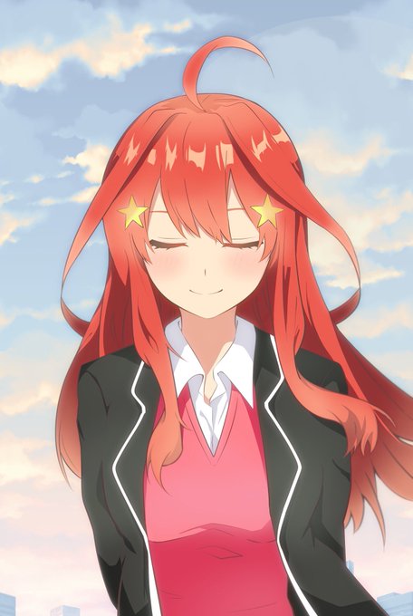 はにゅ辻さんがTwitterに投稿した中野五月(五等分の花嫁)のイラスト。