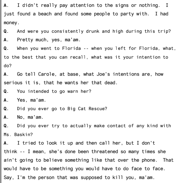 16. Here's a detail I've never understood. In the doc, you hear Alan Glover say he never went to Florida. But in the trial, he testified on the stand that one night he got drunk, drove to Florida (supposedly to warn Carole in person?), passed out on a beach, then drove home. 1/2