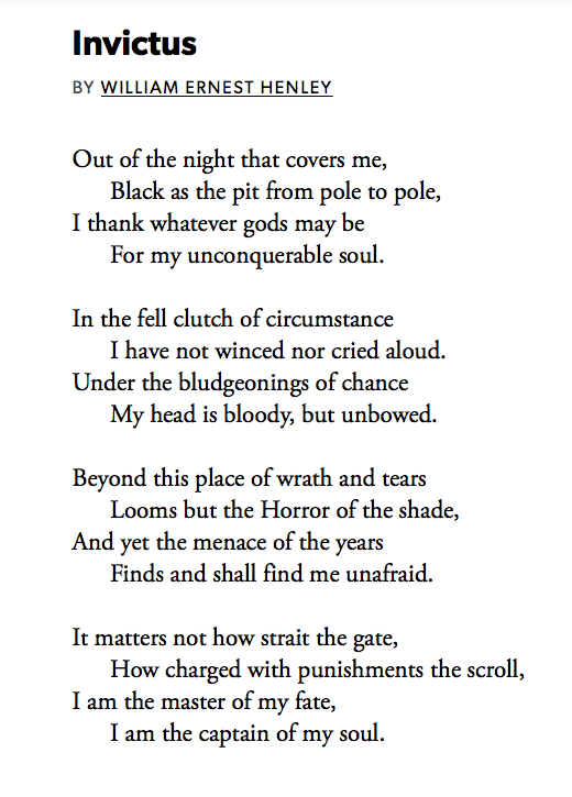 24 Invictus by William Ernest Henley, requested by  @malorieblackman et al  #PandemicPoems https://soundcloud.com/user-115260978/24-invictus-by-william-ernest-henley