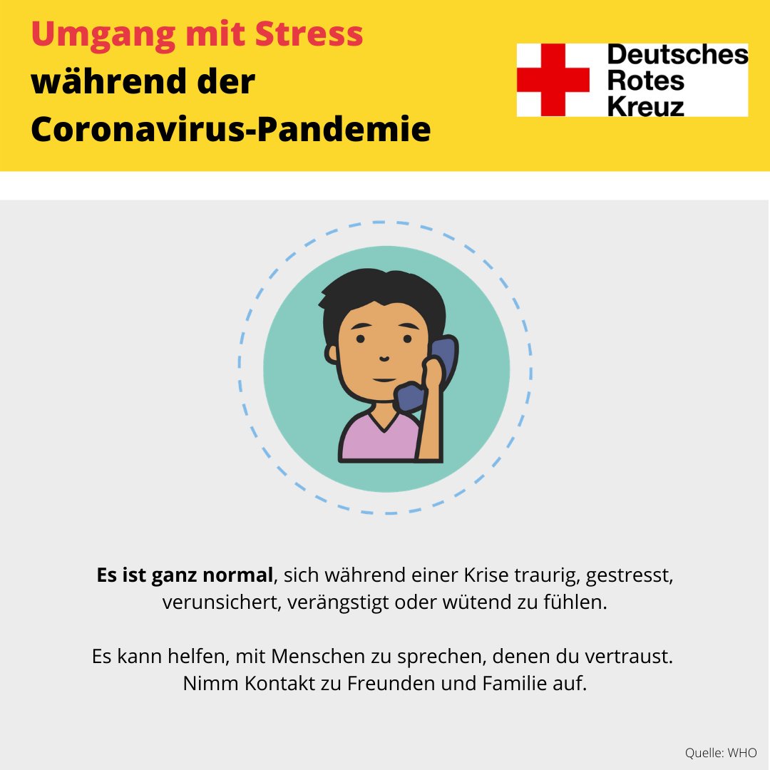 😱 😡Die #Coronakrise belastet viele Menschen. Wenn es zu viel wird, sprecht mit Freunden oder nutzt andere Beratungsmöglichkeiten! Das #DRK gibt nützliche Tipps für die Zeit zu Hause oder in #Quarantäne: fal.cn/37gSk #WirbleibenZuhause #füreinander #COVID19de