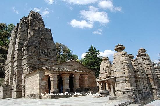 9c Katarmal Sun temple near Almora, Uttarakhand situated on the hills of Kumaon. The temple is built in Nagara style by Katyuri King Katarmalla.This temple is considered to be the 2nd significant sun temple after Konark Sun temple and the only sun temple built on hill top. 1/2