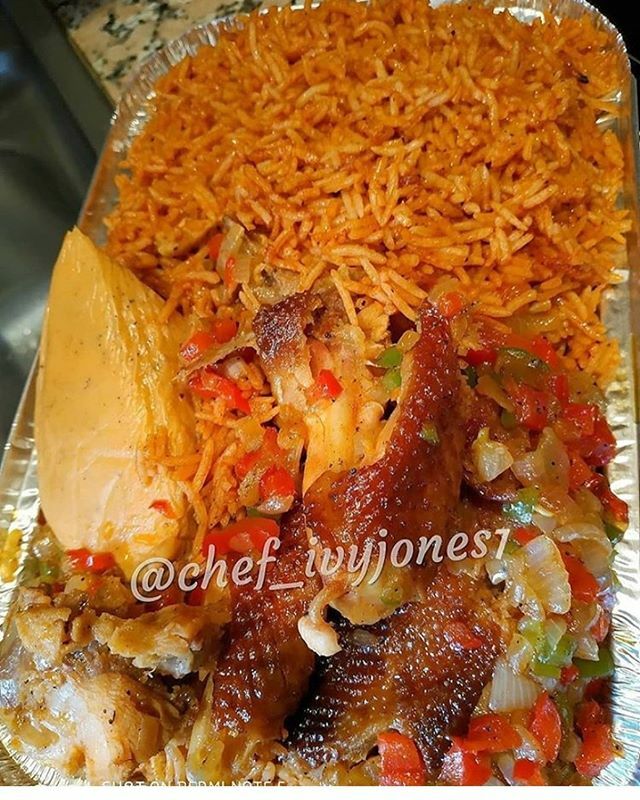 Made by @chef_ivyjones1 😋😋 #jollofrice #chicken #moimoi #veggysauce
.
.
. #foodpicture #food #yummy #soulfood #africanfood #healthyfood #foodie #nigerianfood #beautifulcuisines #foodie #healthfood #pic #pictureoffood #clicknchop #foodblog #westafrica… ift.tt/2JgGdcF