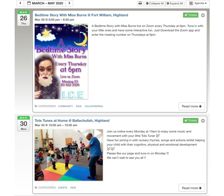 WLochaber's tweet photo. What's online Lochaber - lots of new online events apearing across Lochaber - we posted 20+ yesterday - check out these 2 great events for the wee ones https://t.co/hfjeavEr3o Fantastic community collaboration at the moment 😊 https://t.co/nJqYGABlu0