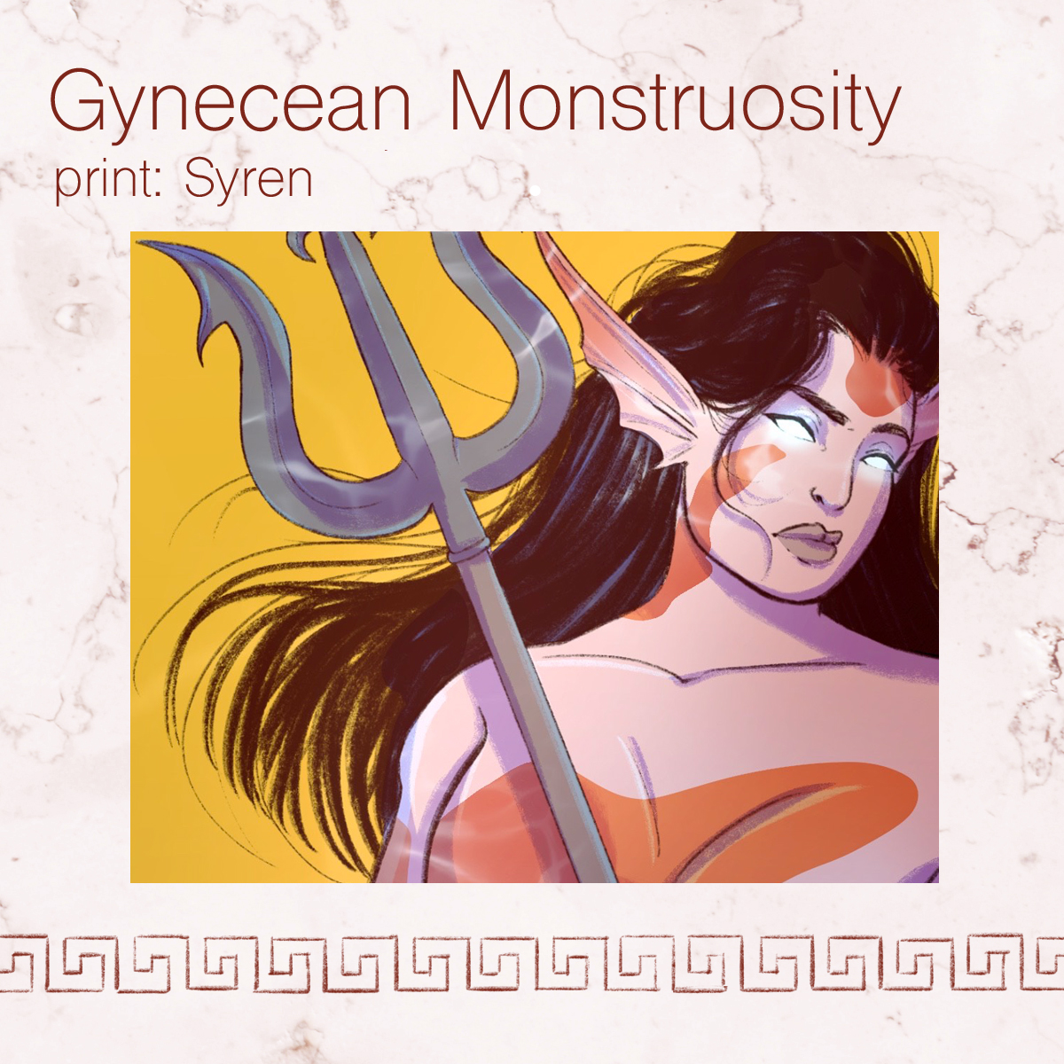 Syren print: sneak peekShop will open April 2nd https://forms.gle/kUiXAPybk7qcrcpJA_________________ #mythology  #myth  #greekmythology  #ancientgreece  #classics  #classicliterature  #mermaid  #zine  #art  #artistsontwitter  #syren  #monsterlady  #fish  #merperson  #monster  #triton  #koifish