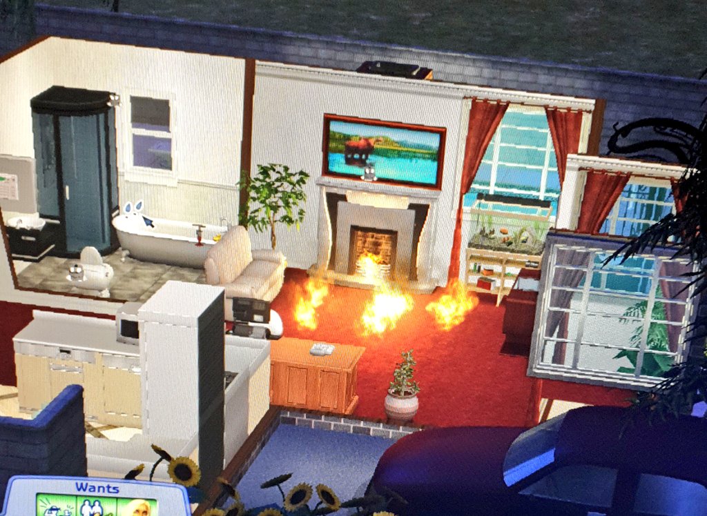 AbiOrfila's tweet photo. Played @TheSims 2 for 5 mins & this happened...π€¦π»ββοΈππ€£ #TheSims #fire #sims2 #simsfail #Sims4 https://t.co/JGgngQQRyH
