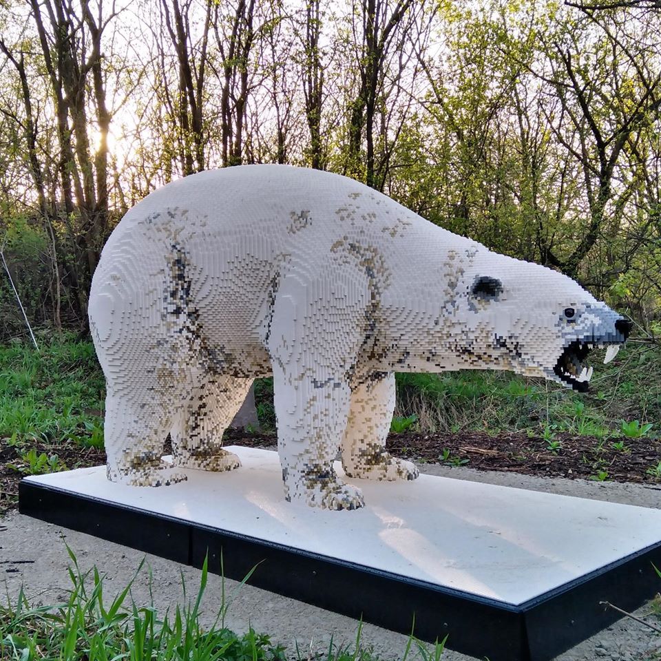 BRICKLIVEGroup's tweet photo. Our mighty 468kg polar bear took 7 builders 312 hours to build! #bricklive #brightbricks #lvcg https://t.co/qZkTYdy7Ev