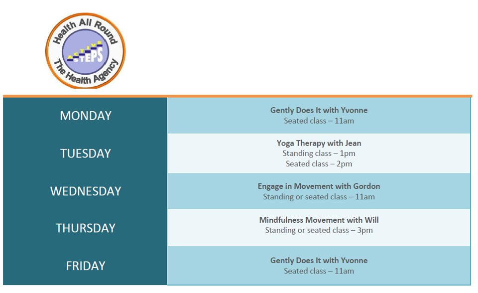 TheHealthAgency's tweet photo. Good morning everyone! Today for Active Steps' online exercise classes we have Mindfulness Movement with Will at 3pm - hope you all take part to #StayActiveAtHome by following this link https://t.co/jHLNVrMRQh https://t.co/NK6Uf4vV6u