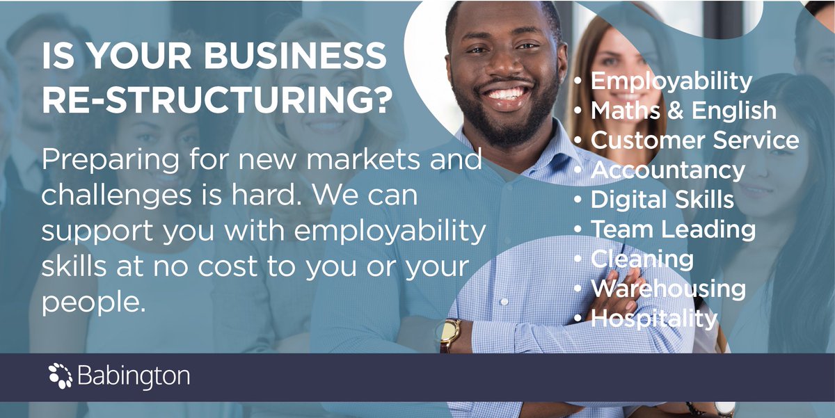 Is your business going through a restructure? Babington can support you with engaging staff digitally and remotely with our accredited courses; developing skills to prepare your business and your people for the future: babington.co.uk/training-solut… #digitallearning #development #skills