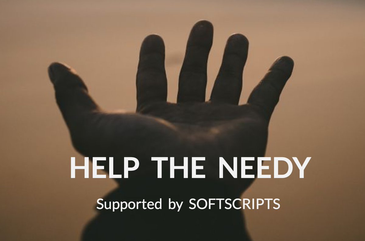 softscripts's tweet image. As they lost the daily earnings, it is time we need to lend our hand and help them as they have been helping us for many years. We spend a lot of many on travelling, shopping this time I thought to use some part in helping others
#coronovirusindia #lockdown #StayHomeStaySafe
