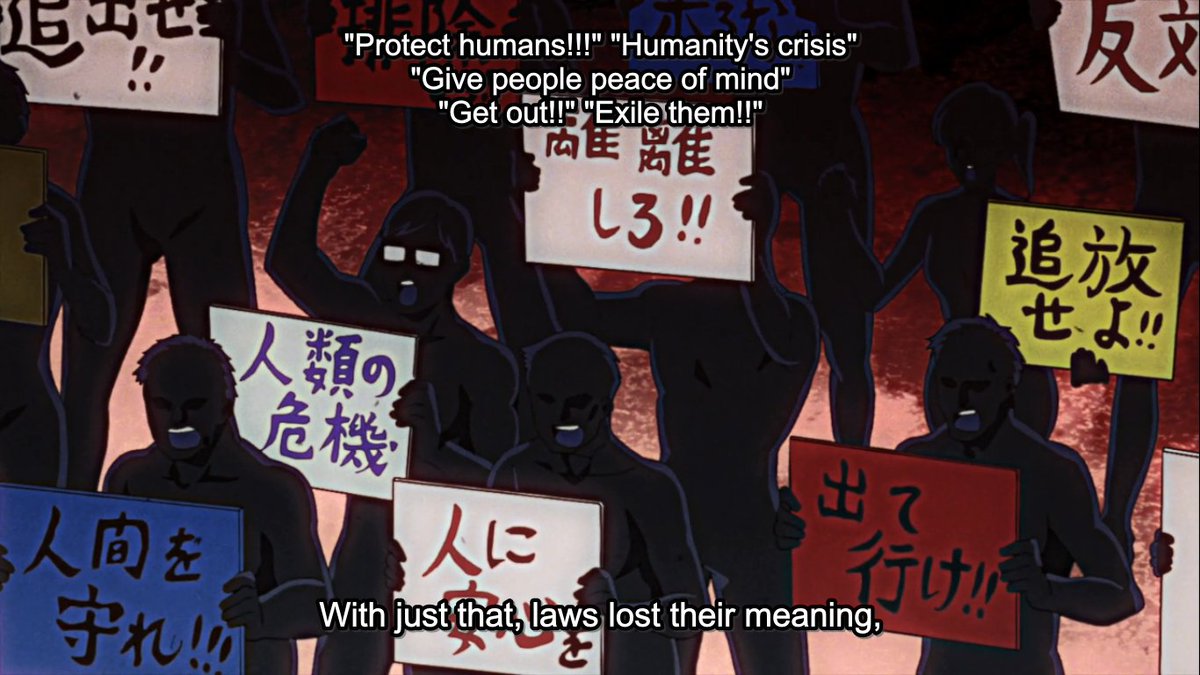 Right-leaning people: "Anime is apolitical. It's never had anything blatantly political in it."My Hero Academia: