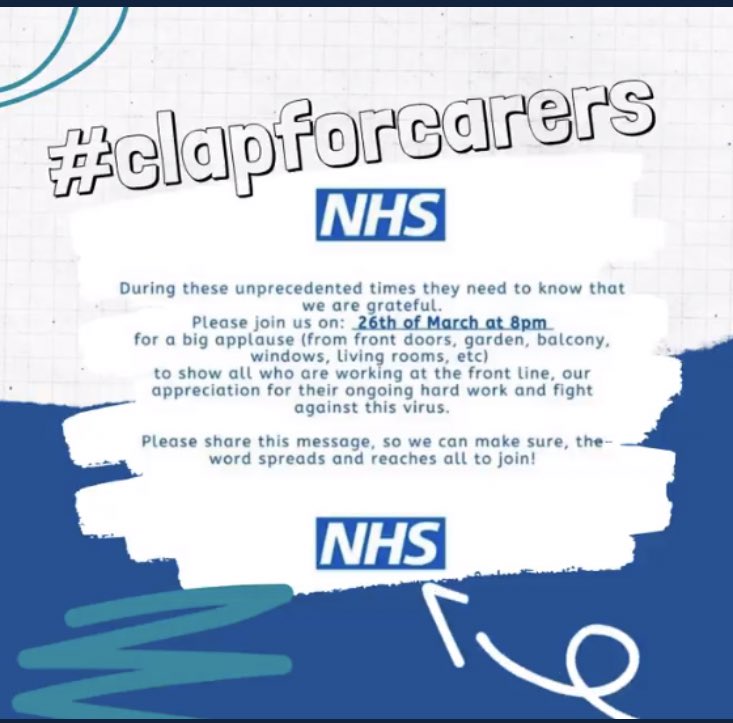 Please join in wherever you are tonight from 8pm for all the NHS staff