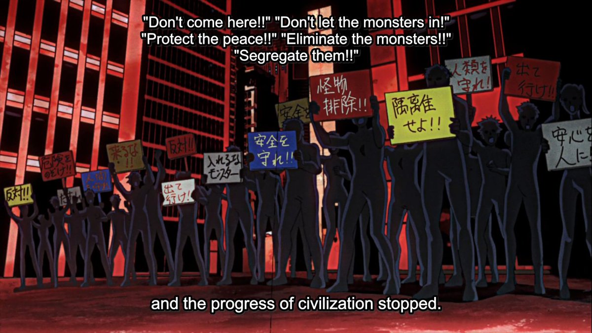 Right-leaning people: "Anime is apolitical. It's never had anything blatantly political in it."My Hero Academia: