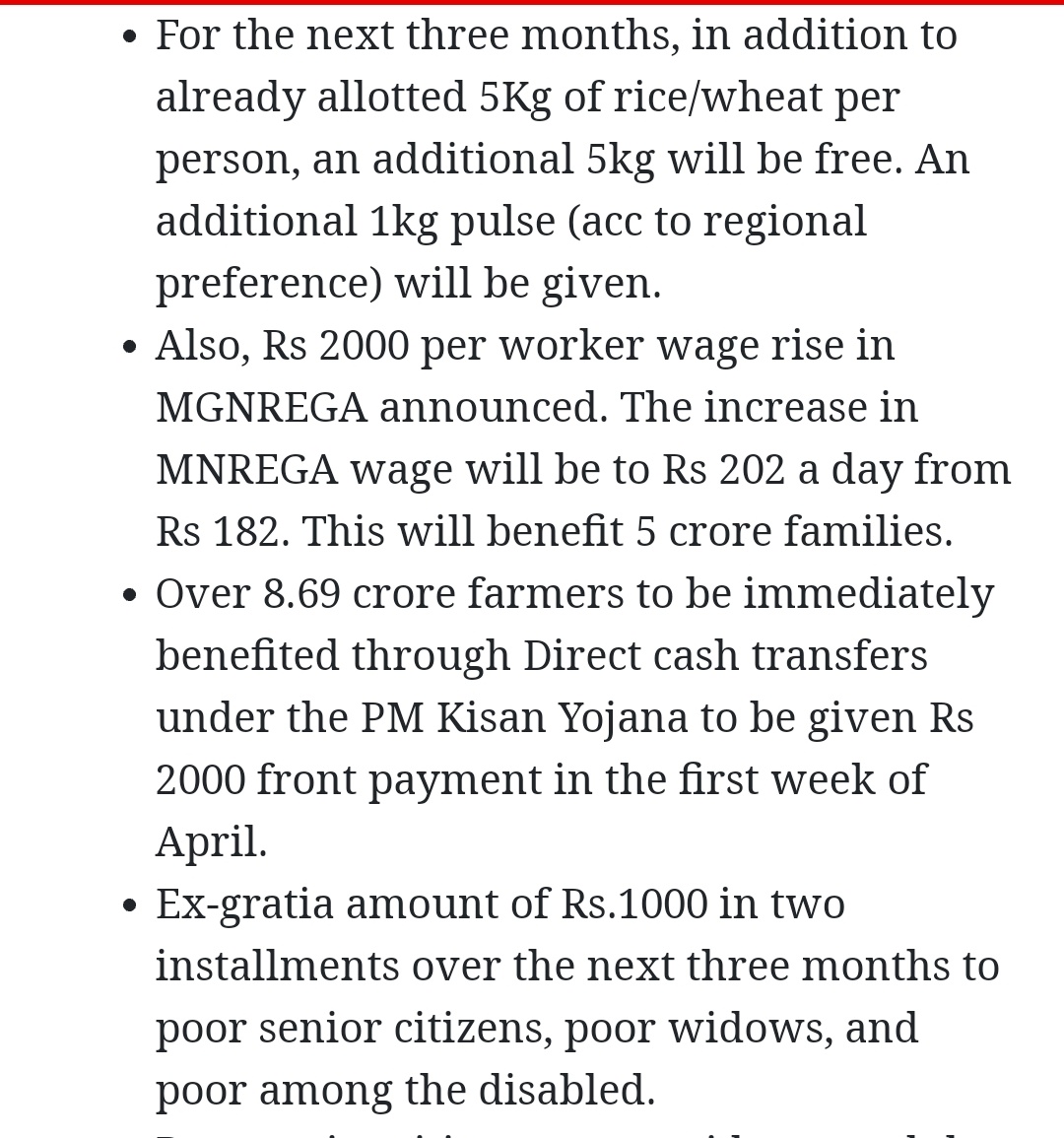 1.7 lakh crores economic relief package declared by the government. From food to DBT, Jan Dhan yojana seems so significant in such situations.Next govt should look for the logistics and distribution of the food items. #IndiaFightsCorona #NirmalaSitharaman  #COVID2019