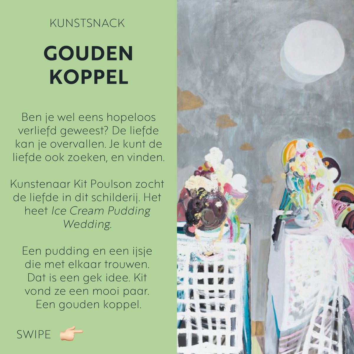 LAMLisse's tweet photo. #kunstsnack van de dag! Maak een liefdeskoppel, net als kunstenaar #kitpoulson . #thuismuseum #lammuseum #thuisquarantaine https://t.co/76WvTljkvG