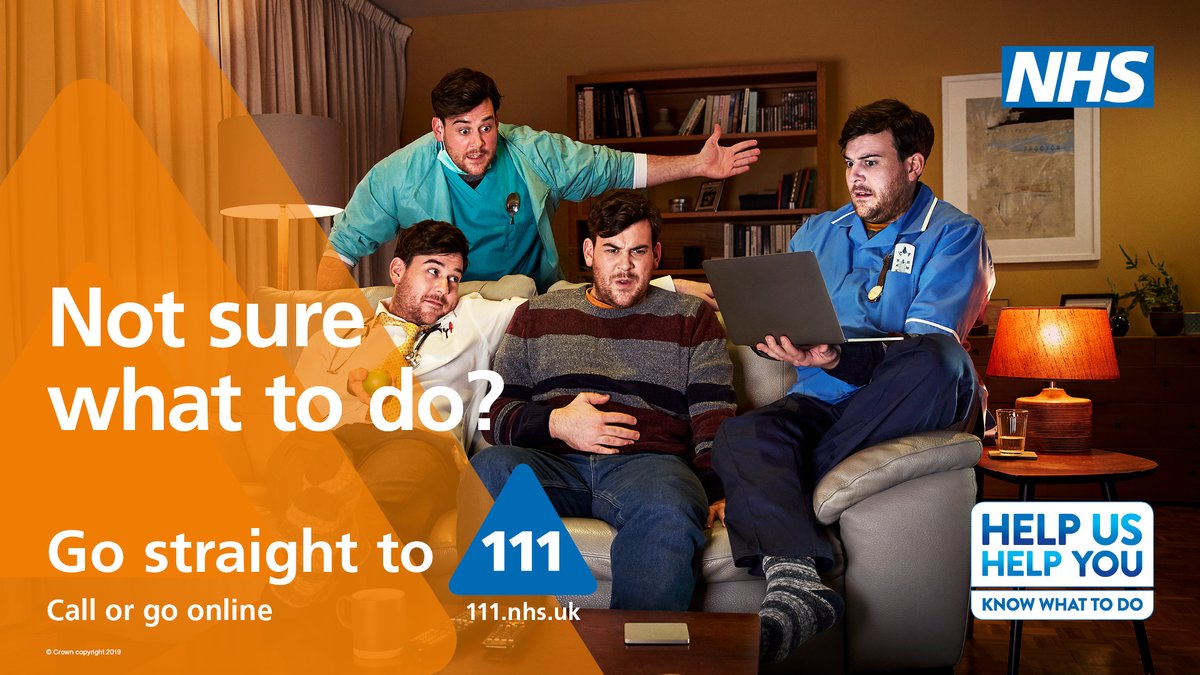 If you are feeling unwell and not sure what to do, please visit NHS 111 online: 111.nhs.uk

You can also phone NHS 111, but our teams are really busy at the moment, so if you can go online first, please do.
 
#HelpUsHelpYou #coronavirus #StayHomeSaveLives
