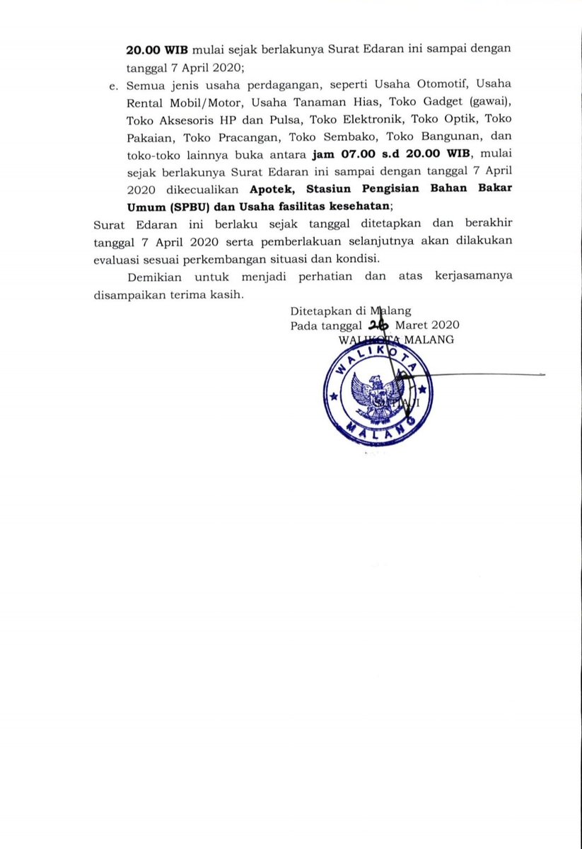 SE Walikota Malang Nomor 9 Tahun 2020 tentang Perubahan Kedua atas SE walikota Malang Nomor 6 Tahun 2020 tentang Kesiapsiagaan Dunia Usaha Dalam Menghadapi Corona Virus Disease (COVID-19)

#covid19indonesia #Malang