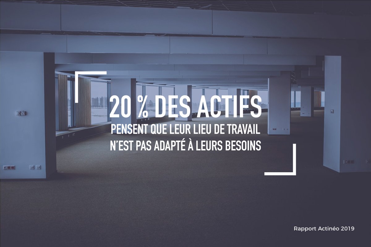 [CHIFFRE] Imaginez ! 20 % des actifs pensent que leur lieu travail n'est pas adapté à leurs besoins selon le rapport de <a href="/Actineo_fr/">Actineo</a> 2019
#travail #emploi #bureau #workplace
