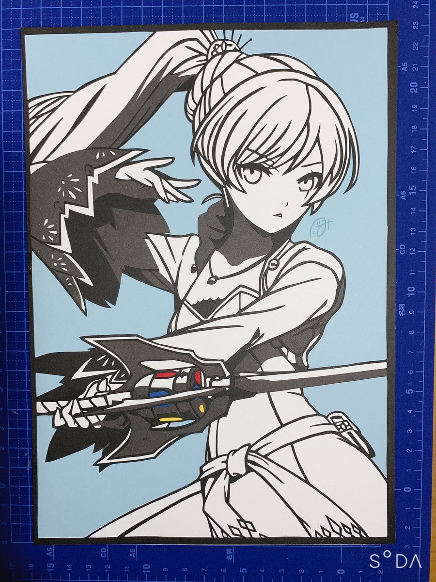 月詠 切り絵垢 切り絵 Rwby ワイスシュニー 切り絵 剥がし切り絵 Rwby 月詠の切り絵記録帳 チームrwby完成