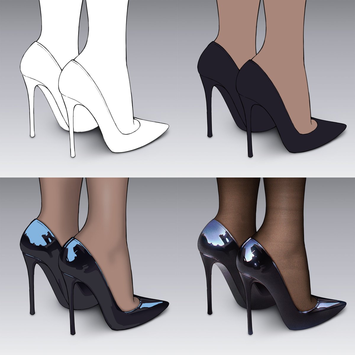 p2nki's tweet image. How to Draw Shoes 👠