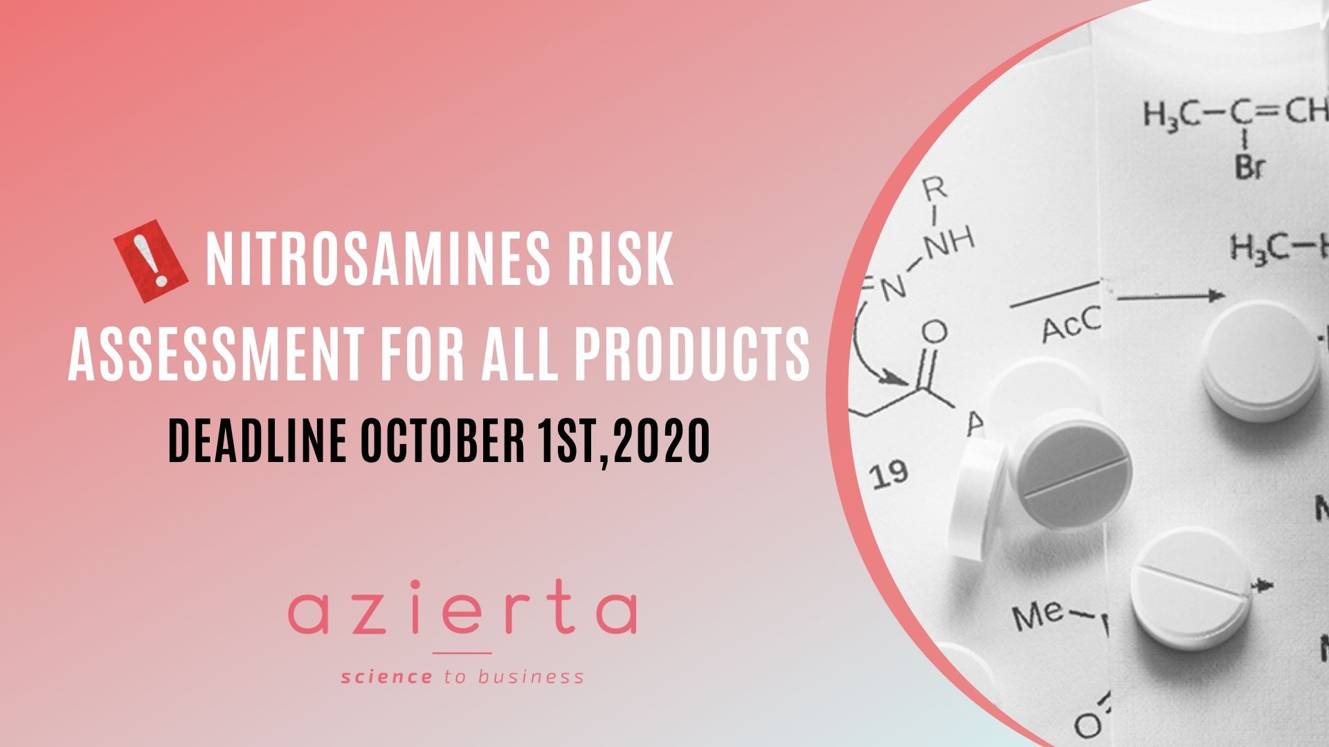 Azierta Update Extended Deadline For Risk Analysis Of Nitrosamines And Presentation To The Aemps At Azierta We Provide Support At All Steps Thanks To Our Experts In Toxicology And