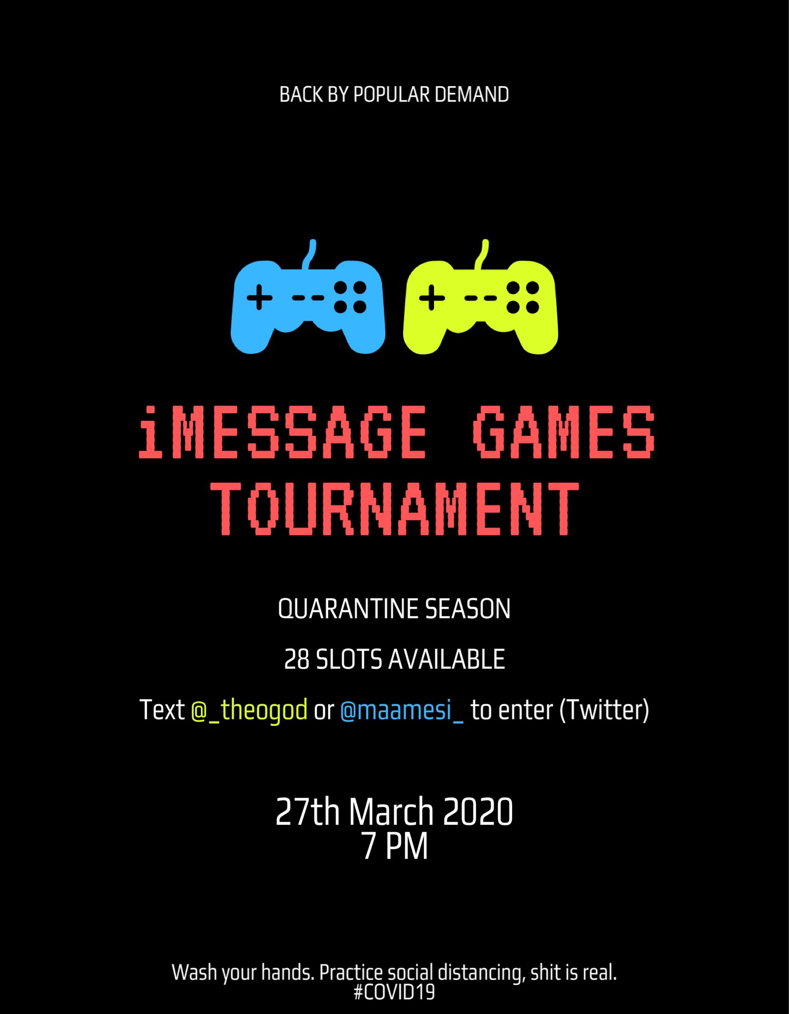 Selasi on Twitter: "Okay so iMessage Games Tournament is happening tomorrow  at 7pm. 28 people. Prizes: - uno &amp; monopoly games for first place - uno  only for second place Sponsored by @
