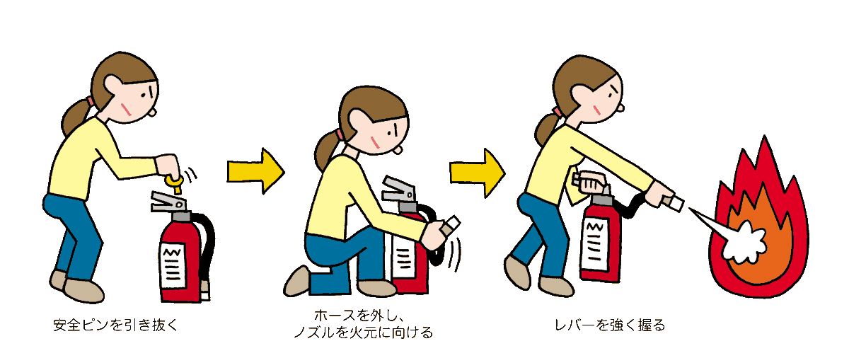 コンプリート 消火器 使い方 イラスト 消火器 使い方 いらすとや