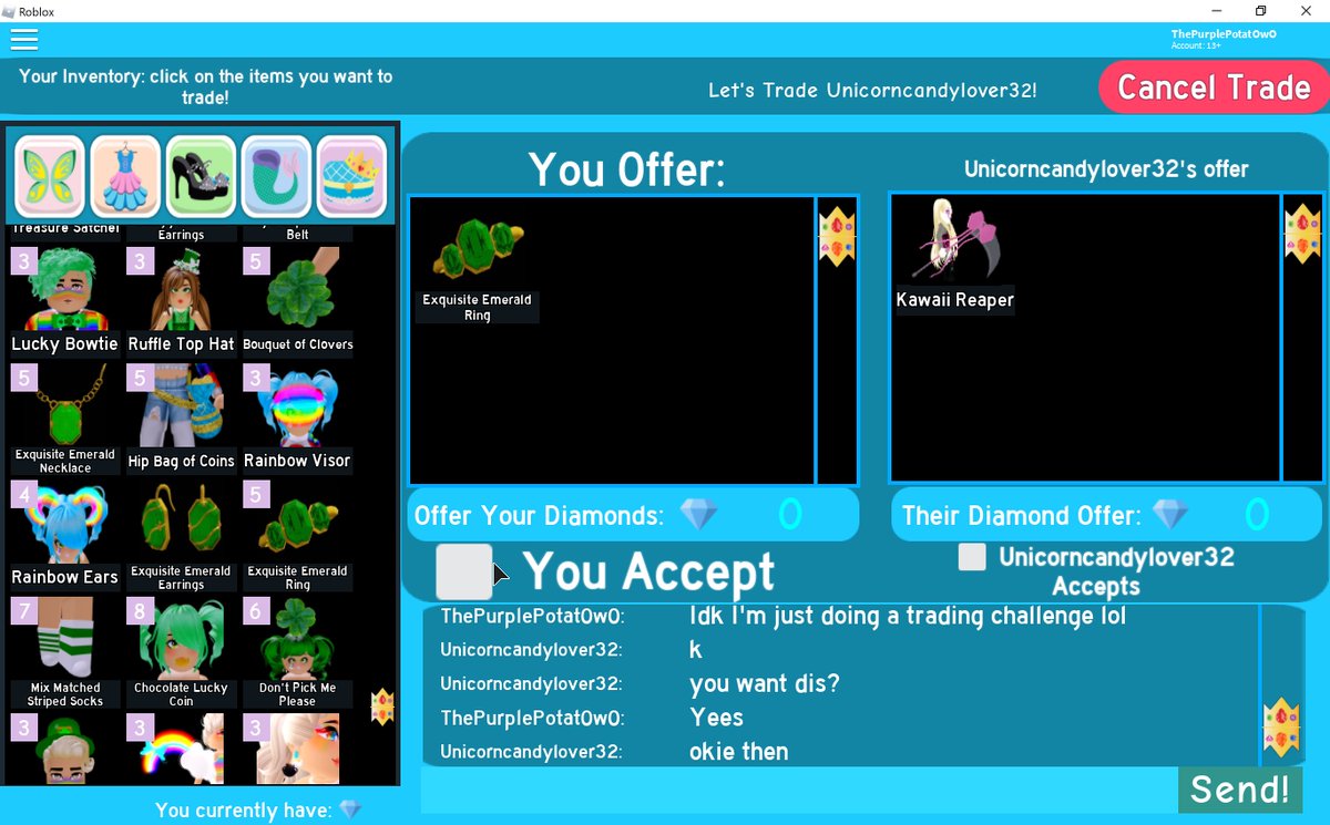 Vampiper On Twitter Trying Sydbeeep S Paper Clip Challenge Not Sure If The Name Was Right Lol 1st Trade Was A Success - roblox verification challenge not working 2020