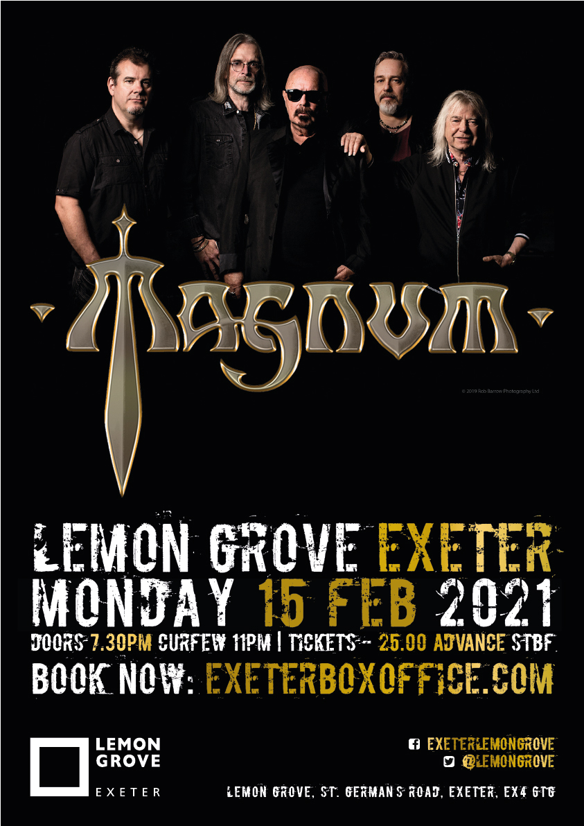 🔥New date announcement
Rock legends <a href="/Magnumonline_/">Magnum</a> are back with new dates! 
They'll be heading down to Exeter on the 15h Feb 2021

Previous show's tickets will still be valid for this one 

Grab new ones here 👉 bit.ly/3375rmU