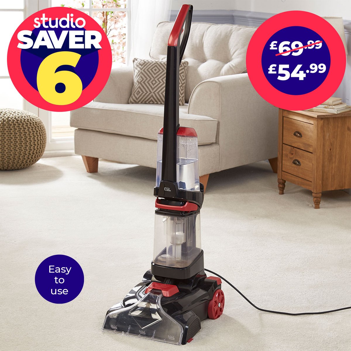 studio_co_uk's tweet photo. STUDIO SAVER 6!! Make washing your carpets a breeze with this CARPET WASHER for ONLY ยฃ54.99!! https://t.co/Pg5XepOFLb ๐ซ๐ซ
6 SUPER DEALS for 6 days only โ Not to be missed!! ๐๏ธ๐๏ธ
#Saver6 #StudioSaver6 #WeDoWOW #WOWForLess #Cleaning #CarpetWasher https://t.co/xtpgP4lCST