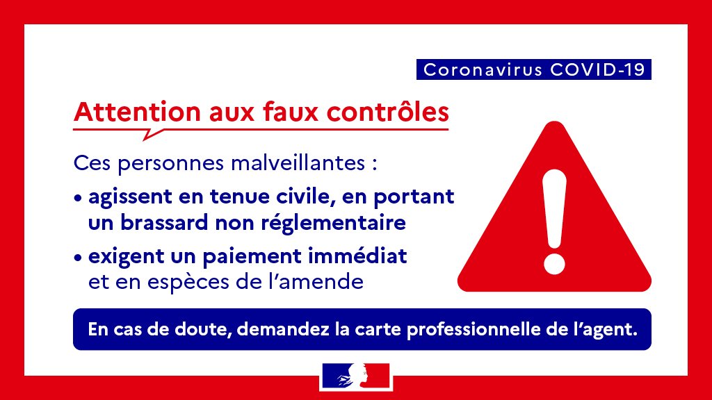 PrefAquitaine33's tweet photo. ❌ Attention aux faux contrôles d'attestation !

▪️ Ne payez JAMAIS l'amende de 135€ sur place ;
▪️ Les agents de la @Gendarmerie et de la @PoliceNationale dressent toujours un procès-verbal papier ou électronique ;
▪️ L'amende est envoyée par voie postale.

#COVID19 https://t.co/jymKZY5Hrl