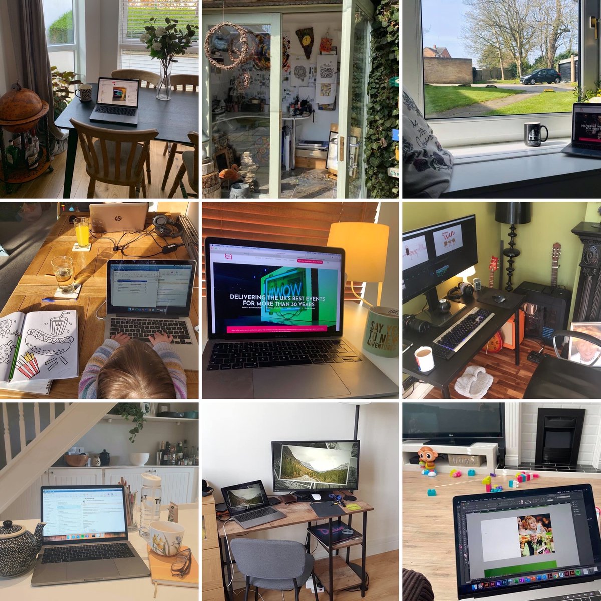 The new normal. Here are the sunny work spots some of our team have been working from - incorporating a blast of fresh air, balancing childcare and still drinking the same endless cups of tea we enjoy in the office! #workingfromhome #stayhome