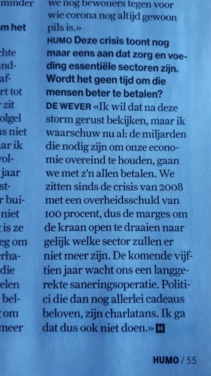 rafliekens's tweet image. De @PSofficiel wil mensen in essentiële beroepen beter betalen, minimum 14 euro bruto/u. In @Humo vindt u alvast het antwoord van @de_NVA daarop. #CoronaCrisis #Magnette #Humo