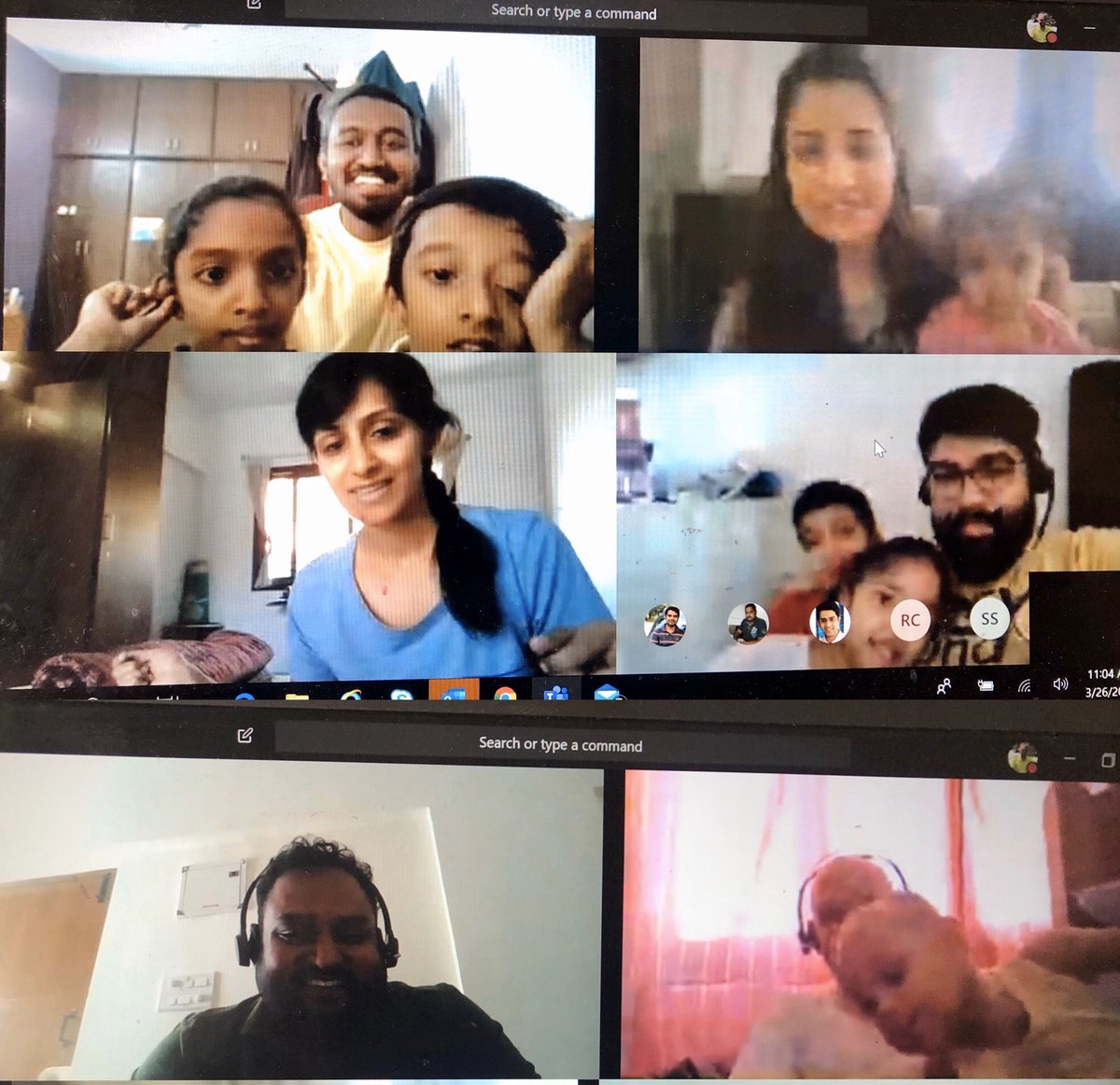 vattikuti's tweet photo. A fortnight into WFH, Happy Faces and Happy Families - Virtual Meetings attendance is driven by next generation 😀- @LifeatSAP @saplabsindia @SAPAriba #MyPandemicSurvivalPlan #constructiveWFH #StayHomeIndia #makeSAPAribaIDCAwesome
@jayanthis @mdnadeemshaik @MrunalMB @saiki0684 https://t.co/RvU4UvL2mt