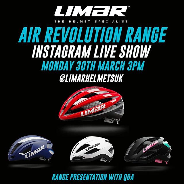 LimarHelmetsUK's tweet photo. Limar Instagram Live Show
Monday 30th March - Story of the range concept
- Development Aero Process
- Individual Helmets USPs
- Q&A Session
@proteamastana @forward_76 @brittri @vitusprocycling @swiftprocycling @cams_tifosi @welshcycling #cycling #roadcy… https://t.co/sjOH0dit4w https://t.co/oyKseg6snJ