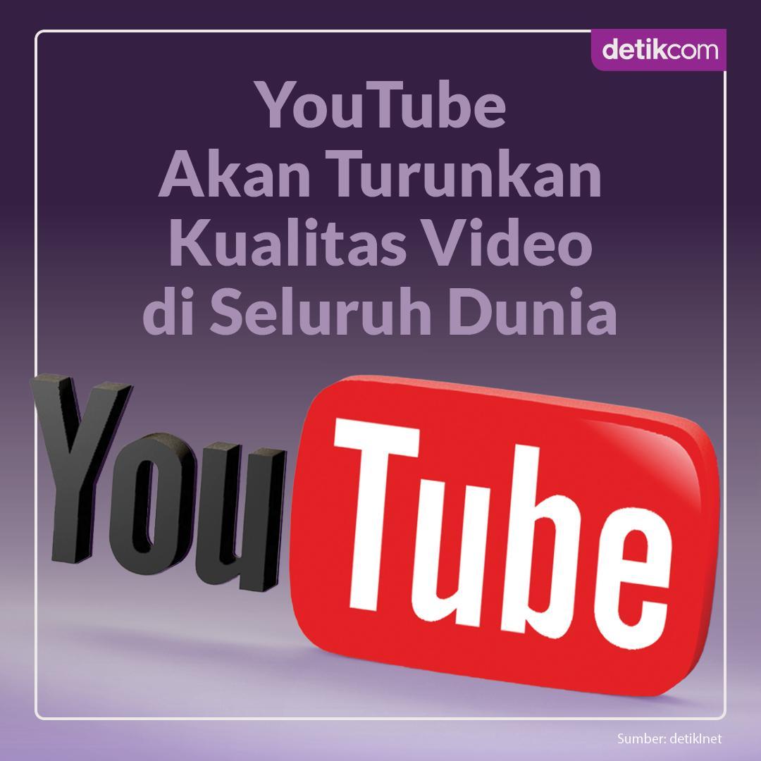 detikinet's tweet photo. YouTube akan turunkan kualitas video di seluruh dunia selama 30 hari ke depan. Kebijakan ini diperluas setelah sebelumnya diumumkan di Uni Eropa. https://t.co/mf8kW7eG3e

#YouTube #detikinet https://t.co/BzboUvuMyp