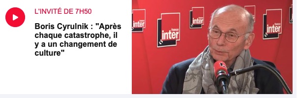 Boris Cyrunik : « Après chaque catastrophe, il y a un changement de culture »

A écouter sur France Inter : franceinter.fr/emissions/l-in…