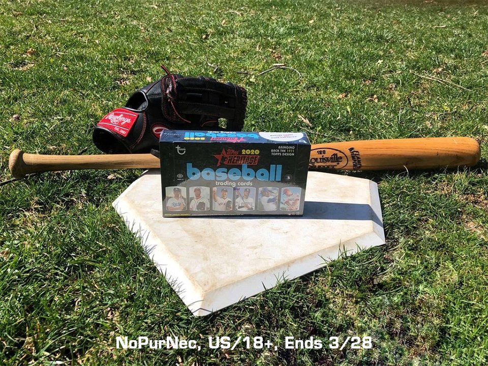 MLBNetwork's tweet image. It's #OpeningDayAtHome!

RETWEET for your chance at this 2020 @Topps Heritage Baseball Hobby Box set and tune in all day to MLB Network! 

Rules: atmlb.com/34ePZnW