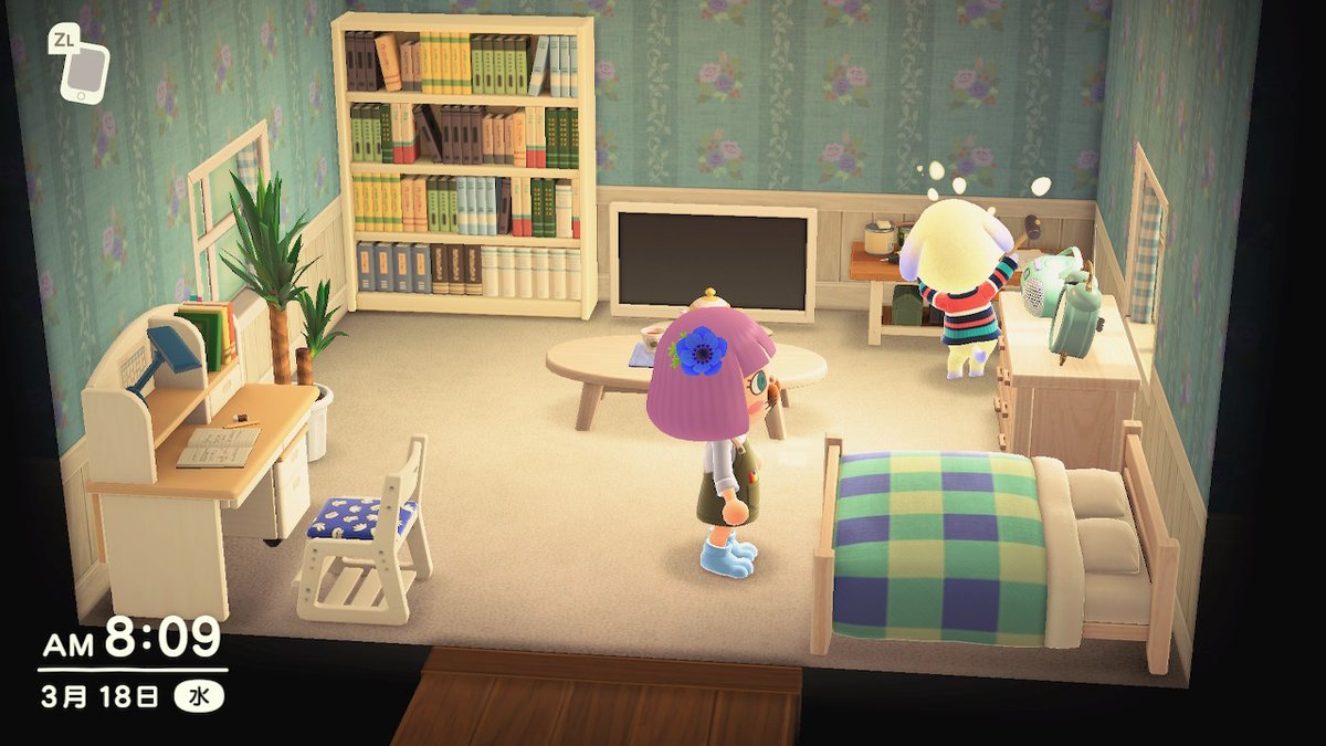 あい あつ森 バニラのお部屋かわいいダブルベッドってとこもいい どうぶつの森 Animalcrossing あつ森 あつまれどうぶつの森