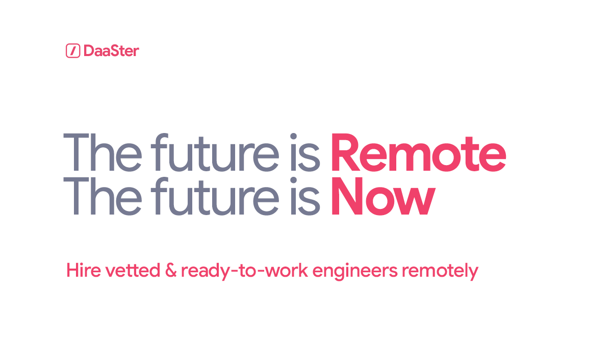 daaster_com's tweet photo. Talent is everywhere, Remote teams are the only solution to retain top talent. https://t.co/J34FKCNy2u
#remoteworking #remotejobs #SoftwareEngineering https://t.co/Tm2GngCT6E
