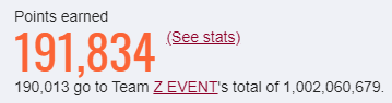 dam_asn's tweet photo. Le milliard de points atteint pour la team #Zevent au profit de la recherche contres des maladies dont le #COVID2019 par le projet #foldingathome ! @foldingathome @Folding_fr @ZeratoRSC2 https://t.co/MWK1JUJY0c
