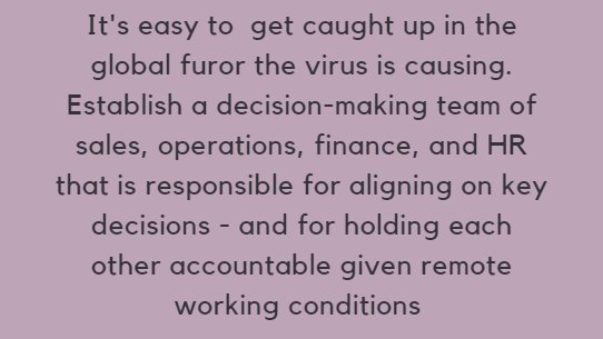 incentivcomp's tweet photo. How should you manage #commissions during #coronavirus? We'll be releasing our top 5 tips for crisis communications --> tip #1 is be prepared to make decisions and establish a crisis management group that has the authority to act in the best interest of the sales team. https://t.co/At95rRNrrq