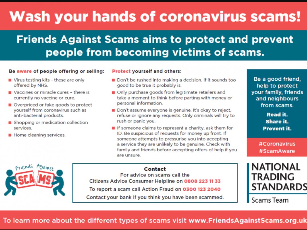 PeterLACYork's tweet photo. Please share far and wide.. It's a sad situation but we have to be mindful of this issue. **SCAMMERS ARE SCAMMING ALREADY**  This isn't just relevent to your friends and families in York.
SAFEGUARDING IS EVERYONE'S RESPONSIBILITY. https://t.co/zo3wktXseO
