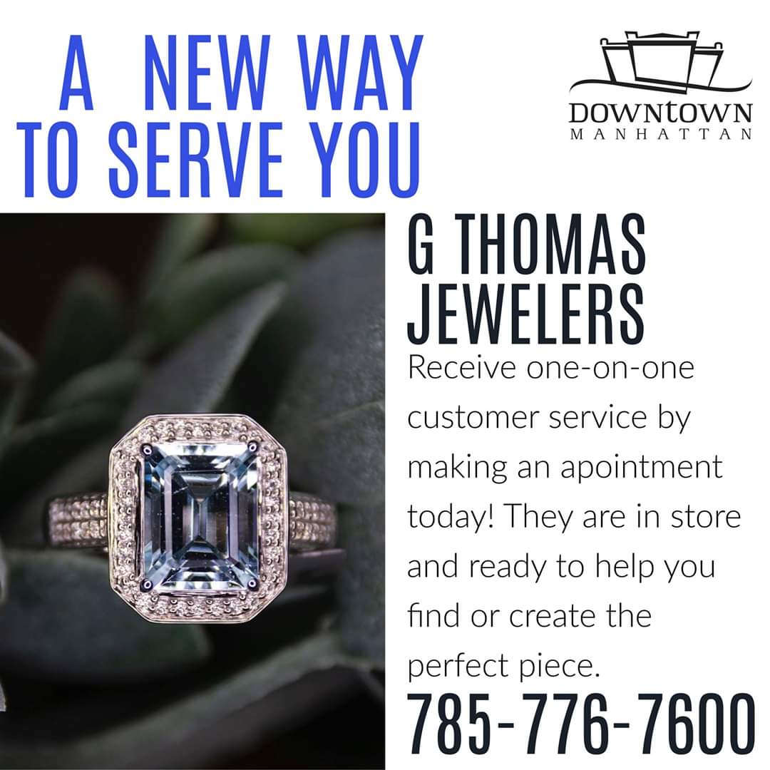 We are proud of our downtown businesses trying new things to serve you best in this time. @GThomasJewelers is scheduling one on one appointments in store to help you find the perfect piece! #Shoplocal #ShopMHK #DowntownMHK