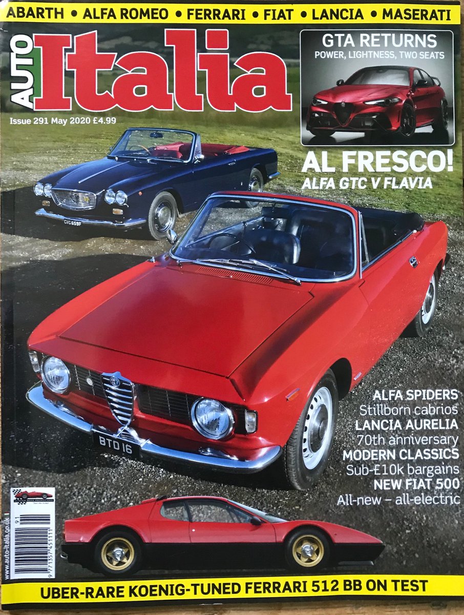quillerrees's tweet image. Latest issue of ⁦@AutoItaliaMag⁩ just arrived - including our brand new contributor ⁦@Roadster_Life⁩ on 70 years of the #LanciaAurelia - in WH Smiths from 2 April or get your copy online at auto-italia.co.uk