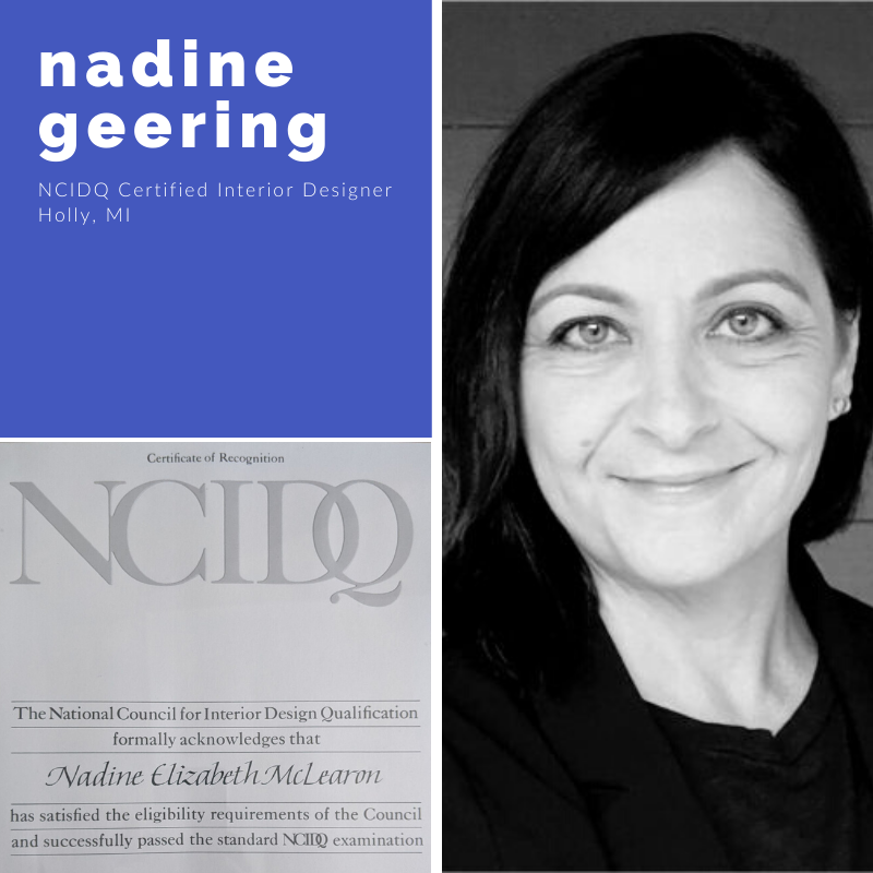 MichiganIIDA's tweet photo. These week's featured NCIDQ designer is Nadine Geering! Nadine passed the exams in 1999, and says that the certification has value throughout an interior designer's career. Read her story below to hear more about her experience!

#interiordesign #dfabcollab #ncidq #careergoals https://t.co/tMHaSXcCwI