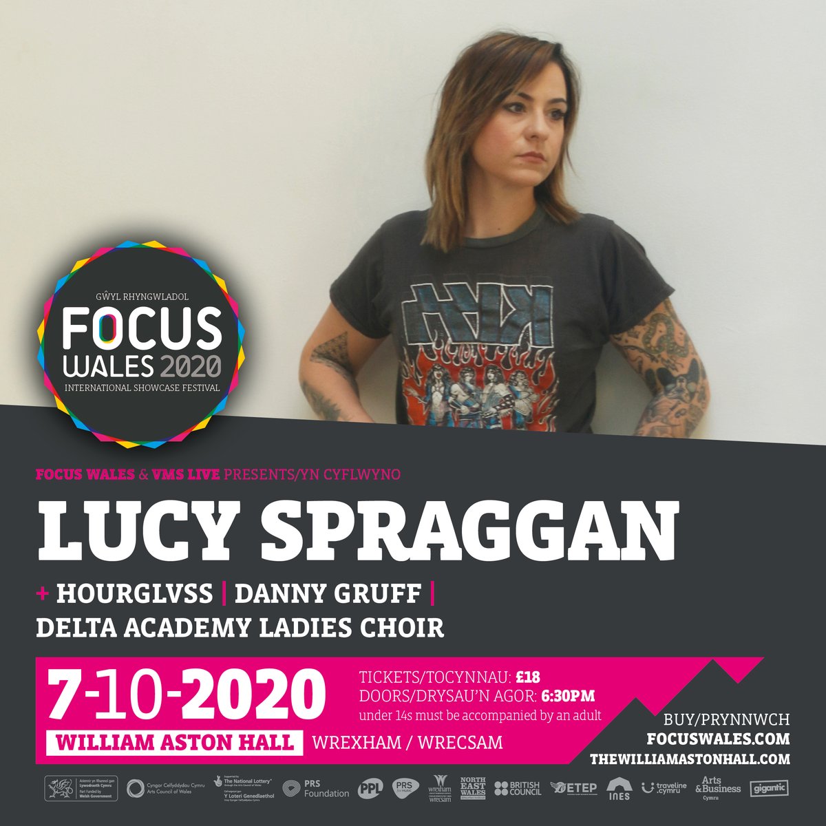 📣New date announcement📣
<a href="/lspraggan/">Lucy Spraggan</a> Spraggan will be playing at <a href="/WAHWrexham/">William Aston Hall</a> , Wrexham on the 7th October as part of <a href="/FocusWales/">FOCUS Wales</a> 

Previous tickets will still be valid
New ones👉 bit.ly/2T12elu

Support acts: <a href="/HOURGLVSSHQ/">HOURGLVSS</a> /<a href="/dannygruff/">Danny Gruff</a> / <a href="/DeltaChoir/">Delta Academy Ladies Choir</a>