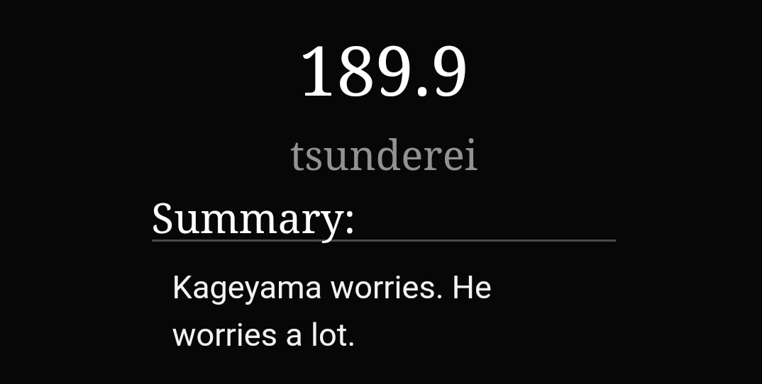 189.9 by tsunderei  https://archiveofourown.org/works/11966376 -1/1-kagehina-kageyama worries, a lot-just old kags being relatable