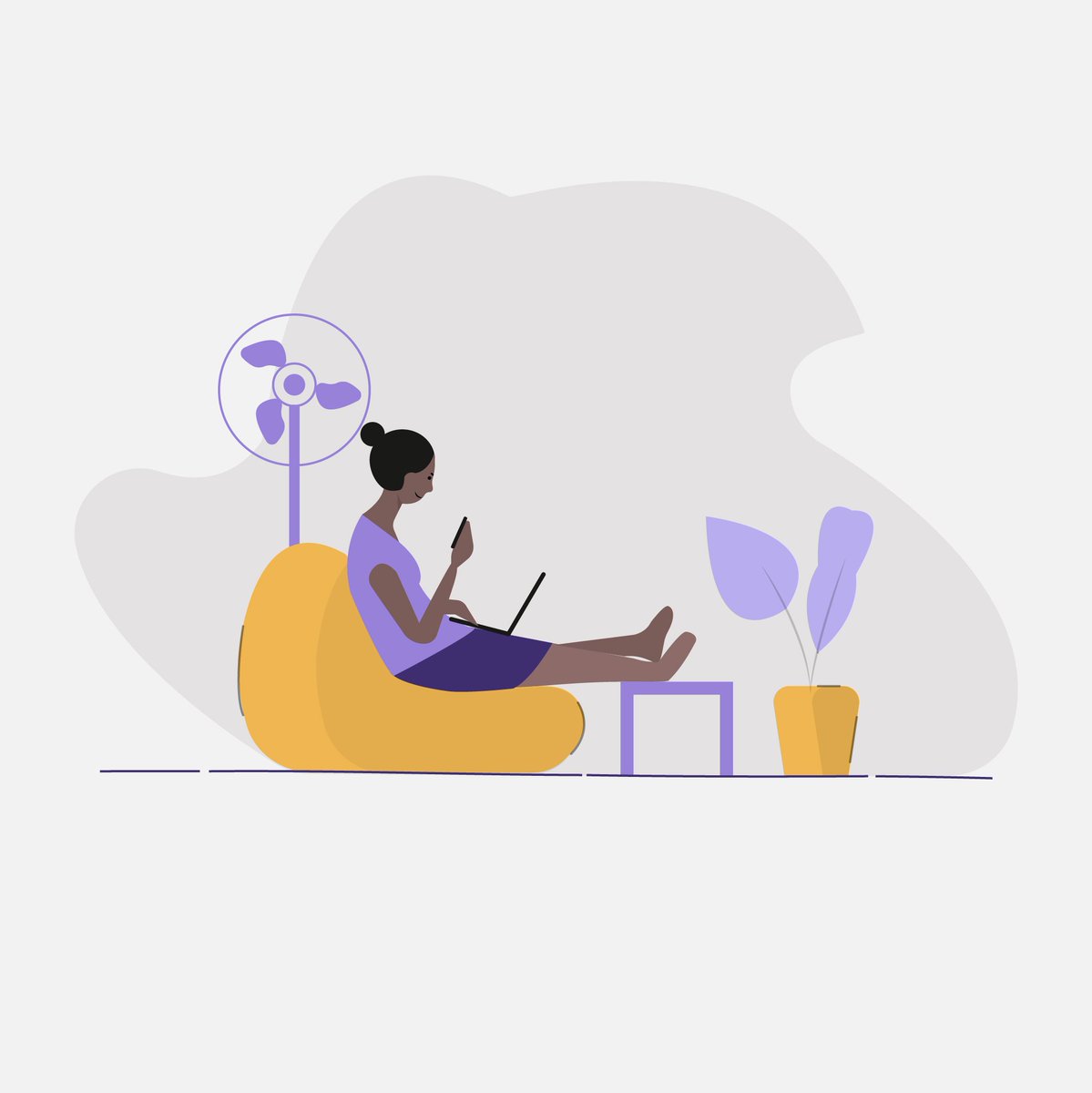 Character illustration: inspired by the fact that I started working from home today.. #illustration  #Illustrator  #remoteworking  #StayHome  #staysafe